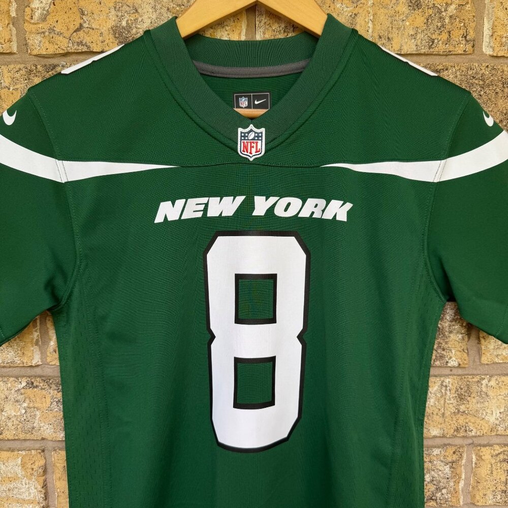 boys youth size M Aaron Rodgers New York Jets #8 NFL Green Nike Jersey Youth - Picture 4 of 5